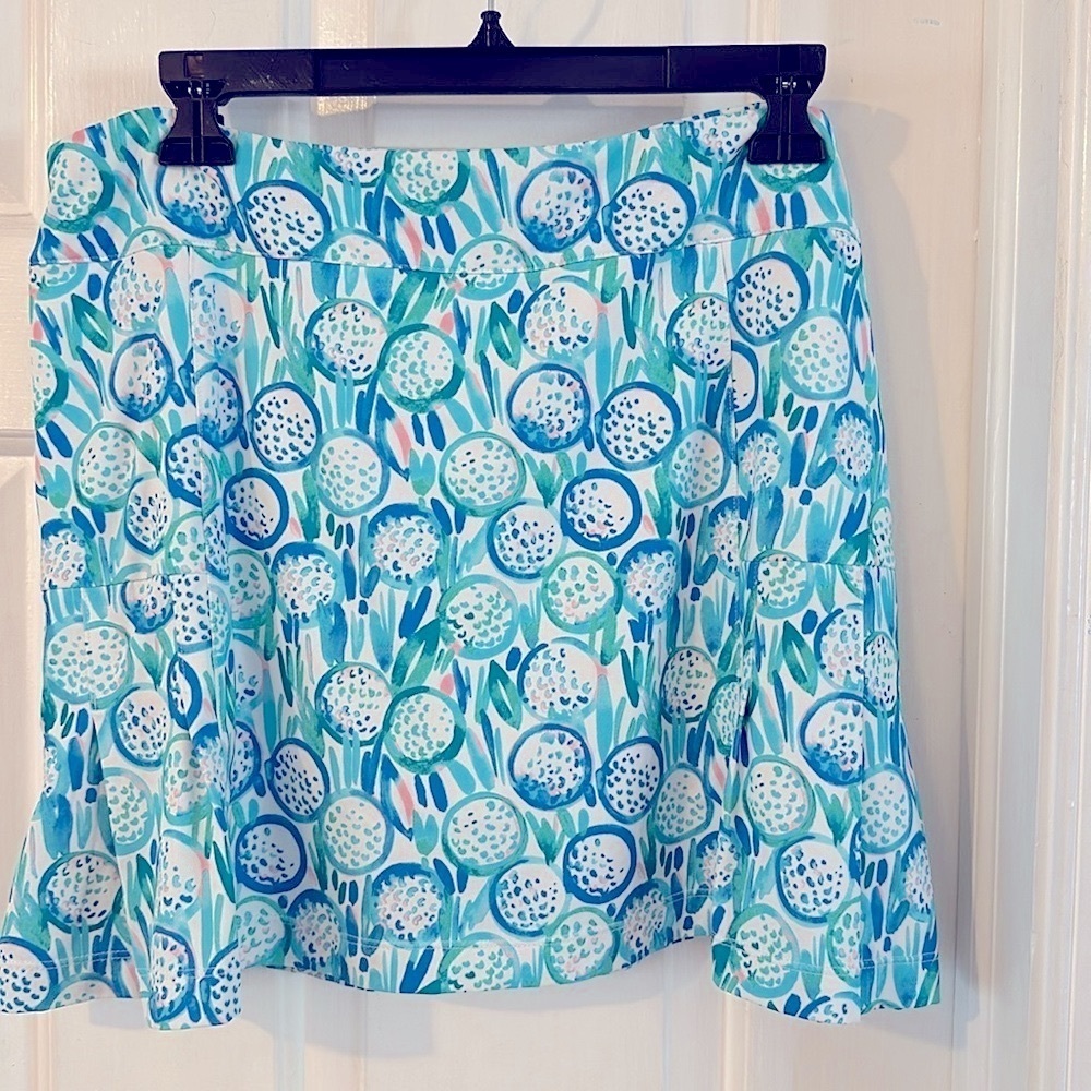 Women Lillie Green Performance Polyester & Spandex Golf Skort Size Large - Picture 3 of 8